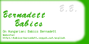 bernadett babics business card